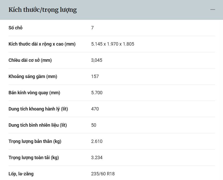 Thông số kỹ thuật BYD M9 2
